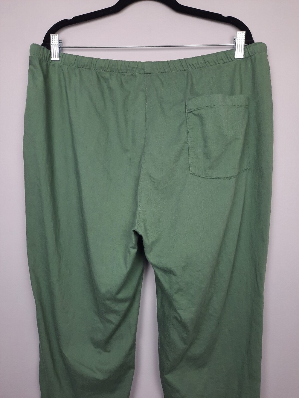 Eileen Fisher Nori Green Organic Cotton High Rise Relaxed Slim Leg Pants Large - Picture 5 of 15